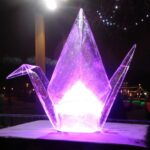 ライトアップされた氷の彫刻